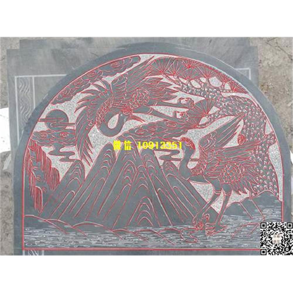 精雕图51松鹤墓碑碑头线雕图线条图单线铣底图_电脑雕刻plt文泰矢量图精雕图浮雕图